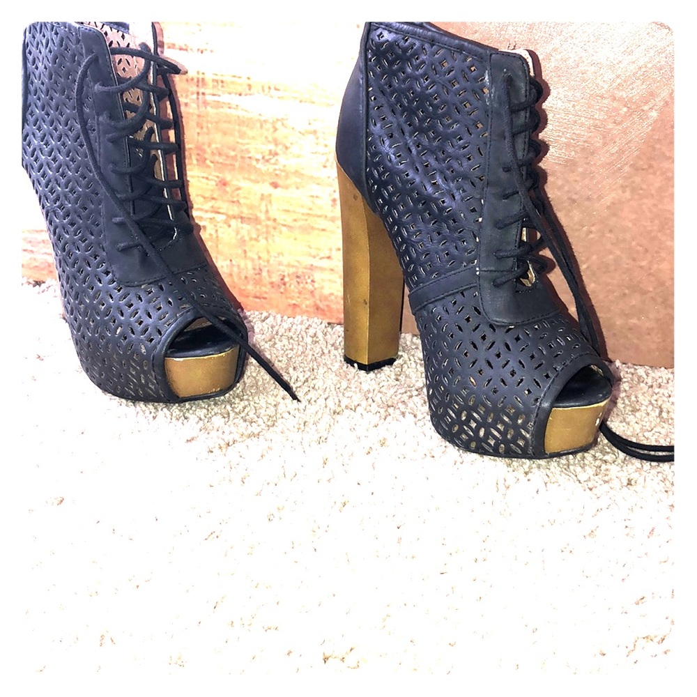 Charlotte Russe Black Platform booties $15